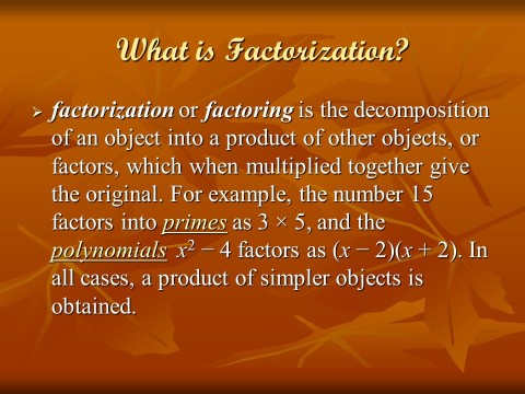 factorize